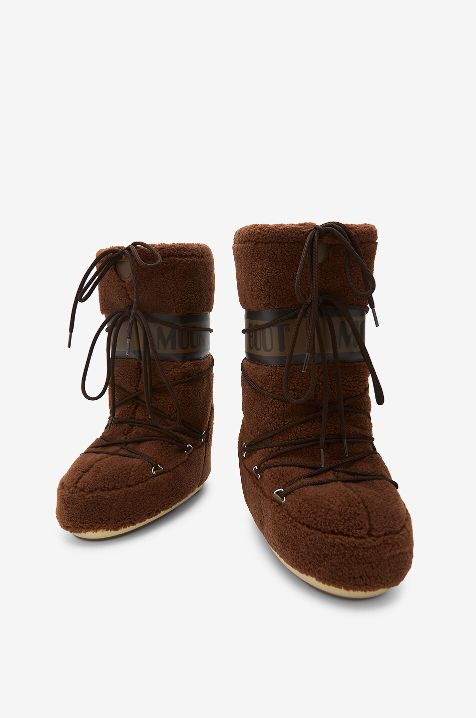 MOON BOOT Icon fleece snow boots Women DARK BROWN 2