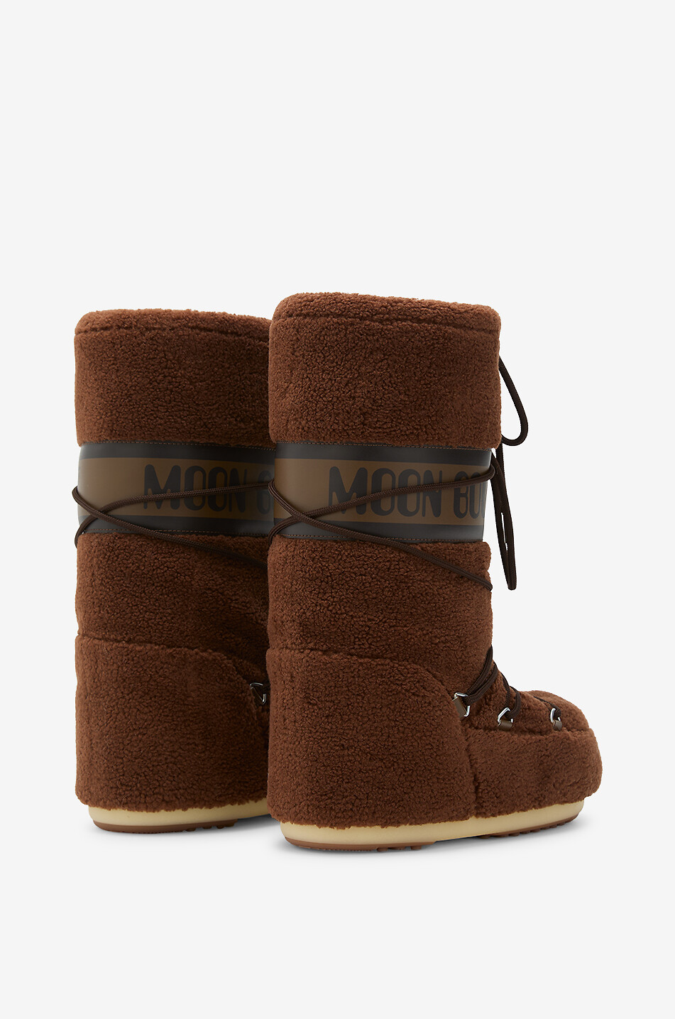 MOON BOOT Icon fleece snow boots Women DARK BROWN 4