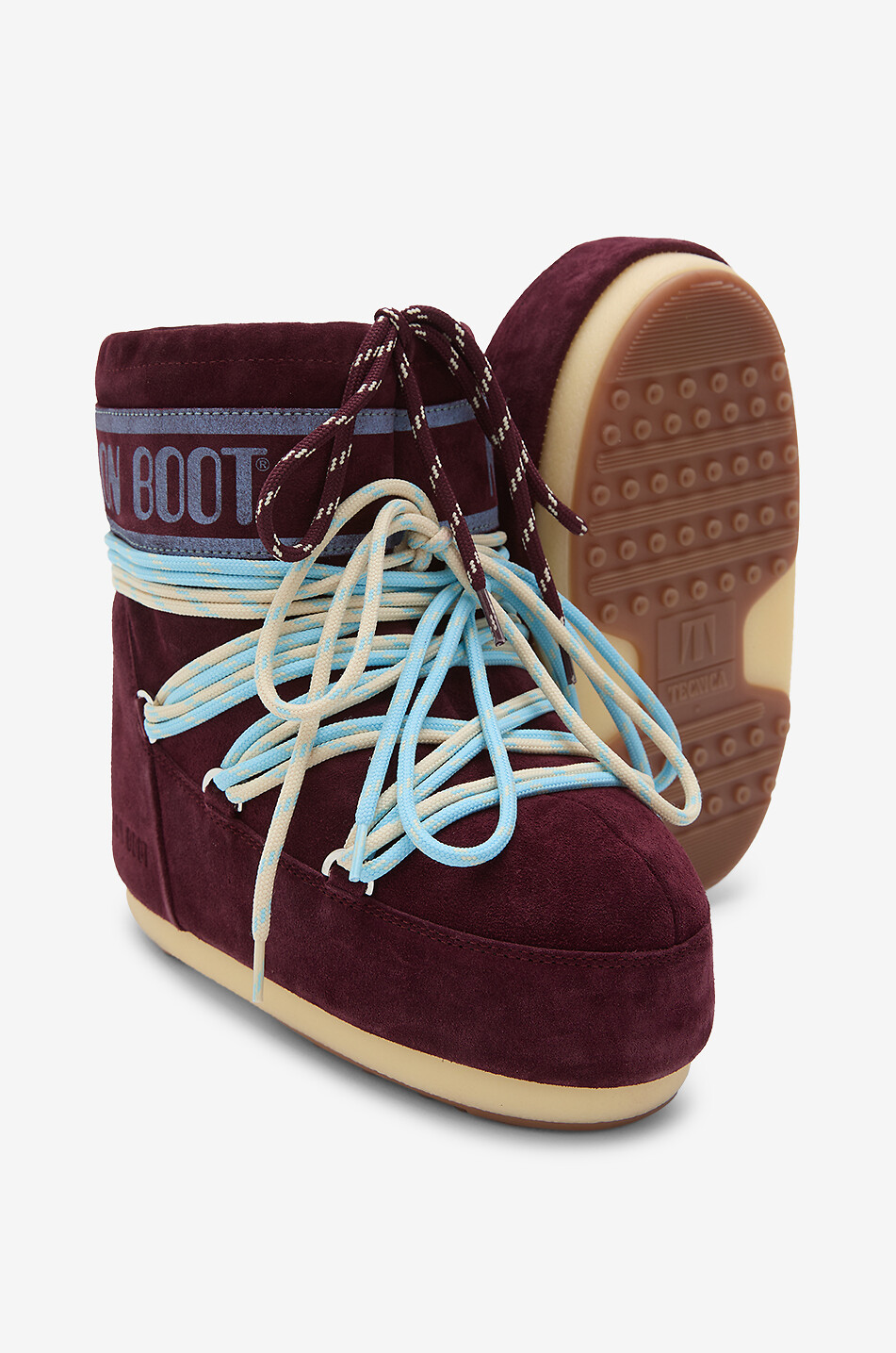 MOON BOOT Geschnürte Schneestiefel aus Wildleder Icon Low Damen DUNKELROT 2