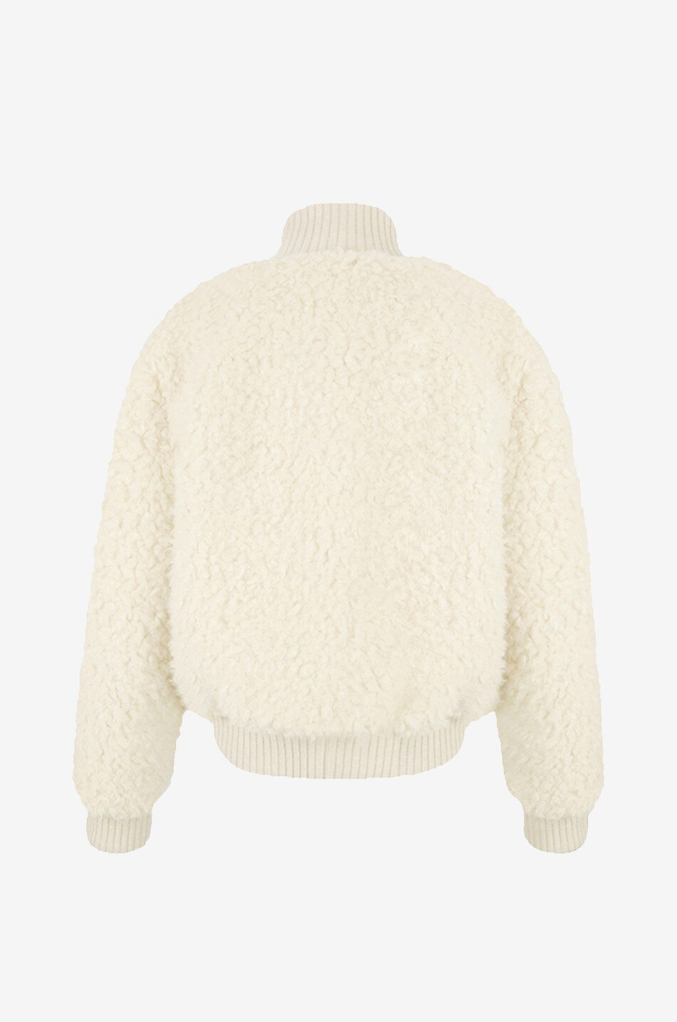THELAURENT Teddy cropped synthetic shearling bomber jacket Women EGGSHELL 2