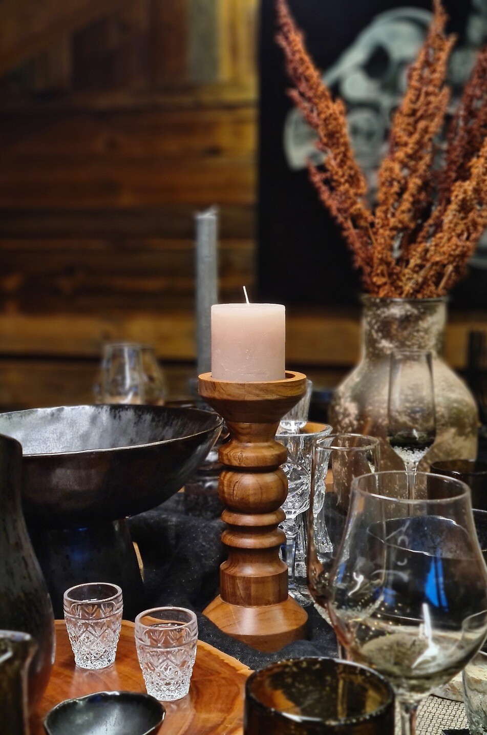 ANGEL DES MONTAGNES Bougeoir en bois d'acacia Marthe Maison MARRON 2