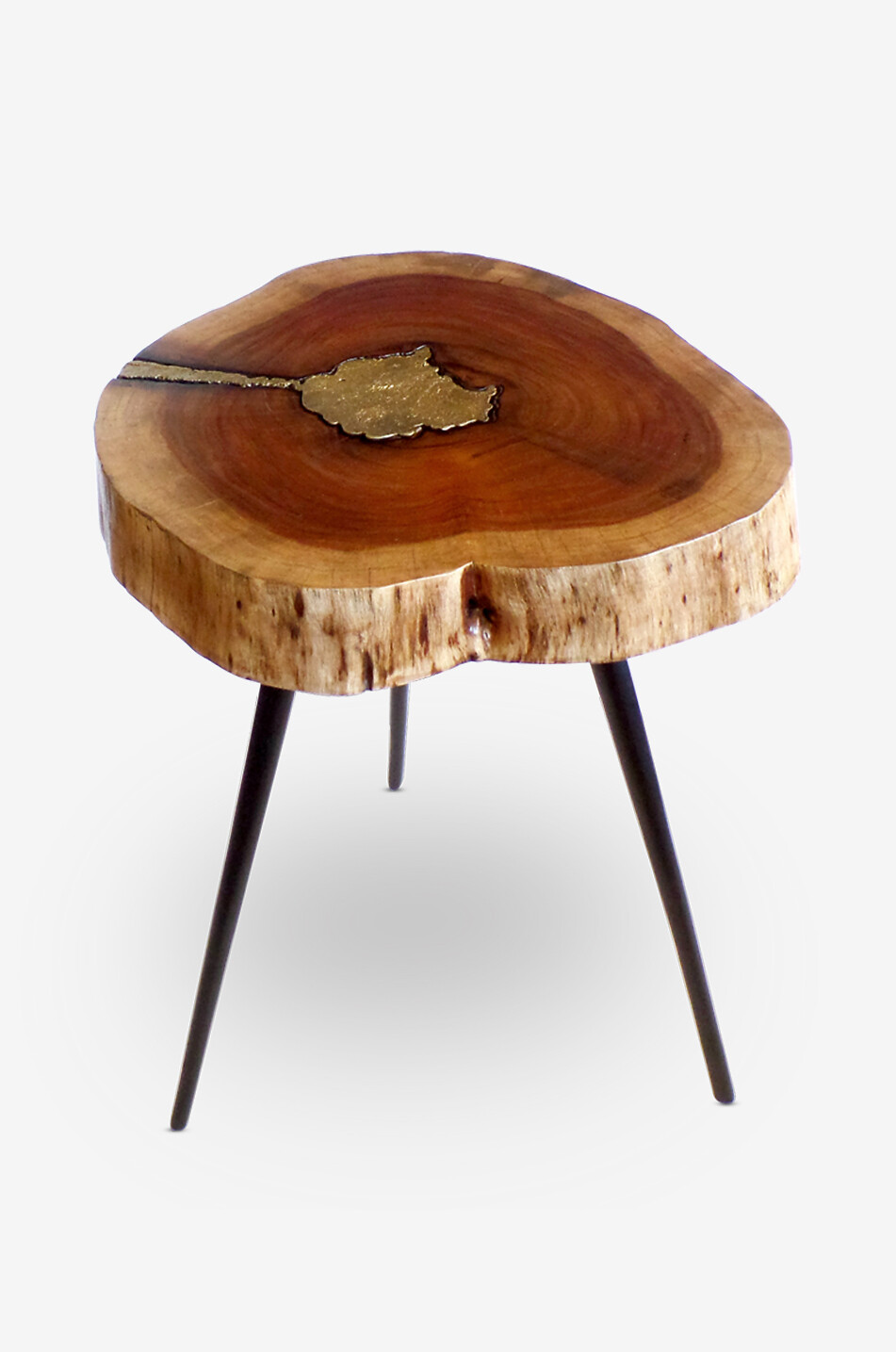 ANGEL DES MONTAGNES Akis set of 2 acacia wood and metal side tables Home BROWN 2