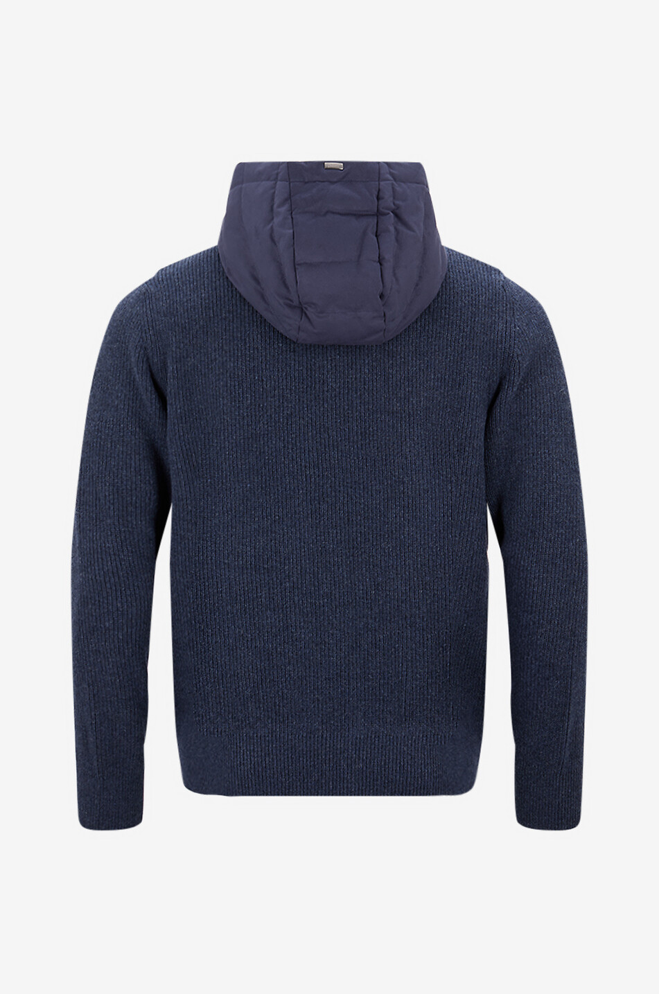 HERNO Resort wool cardigan with quilted faux suede Men DARK BLUE 2