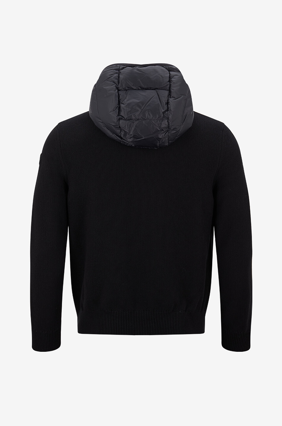MONCLER Rice knit hooded cardigan with down yokes Men BLACK 2