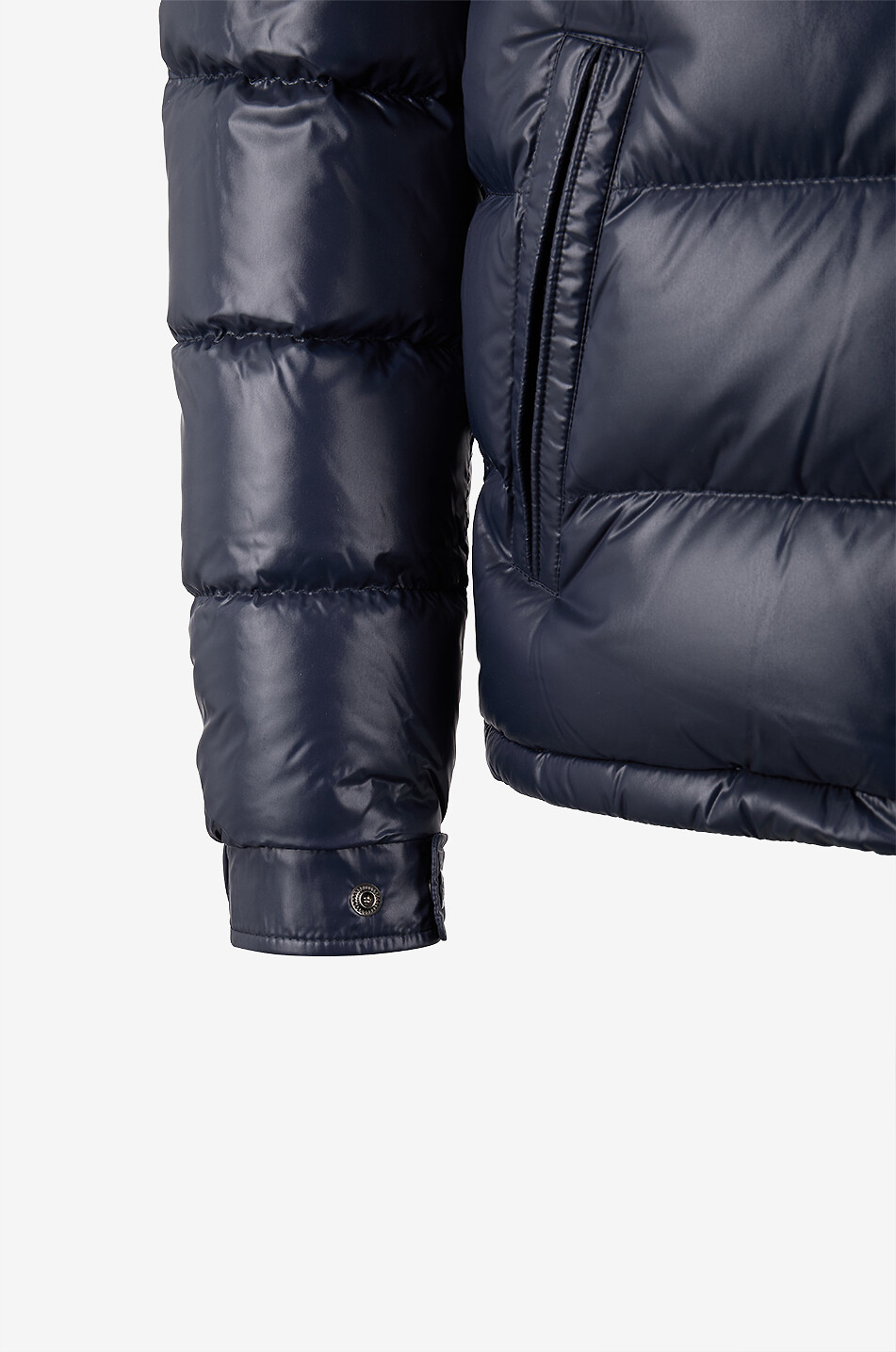 MONCLER Doudoune courte à capuche en nylon laqué Moncler Maya Homme BLEU FONCE 3