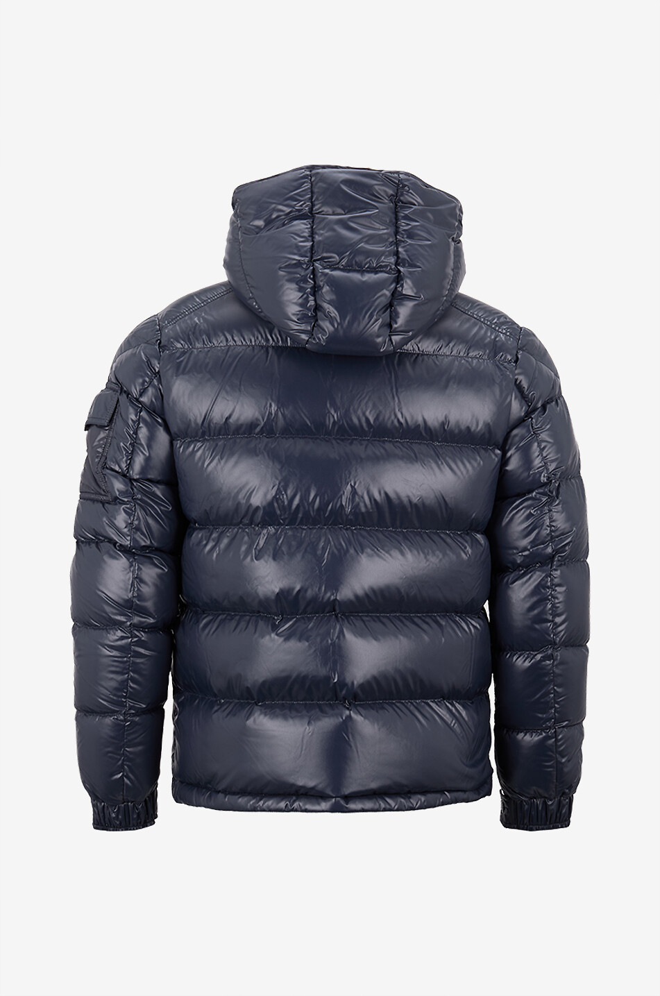 MONCLER Doudoune courte à capuche en nylon laqué Moncler Maya Homme BLEU FONCE 2