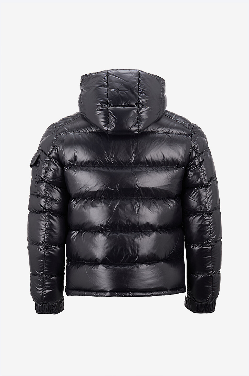 Kurze Kapuzendaunenjacke aus Lack-Nylon Moncler Maya