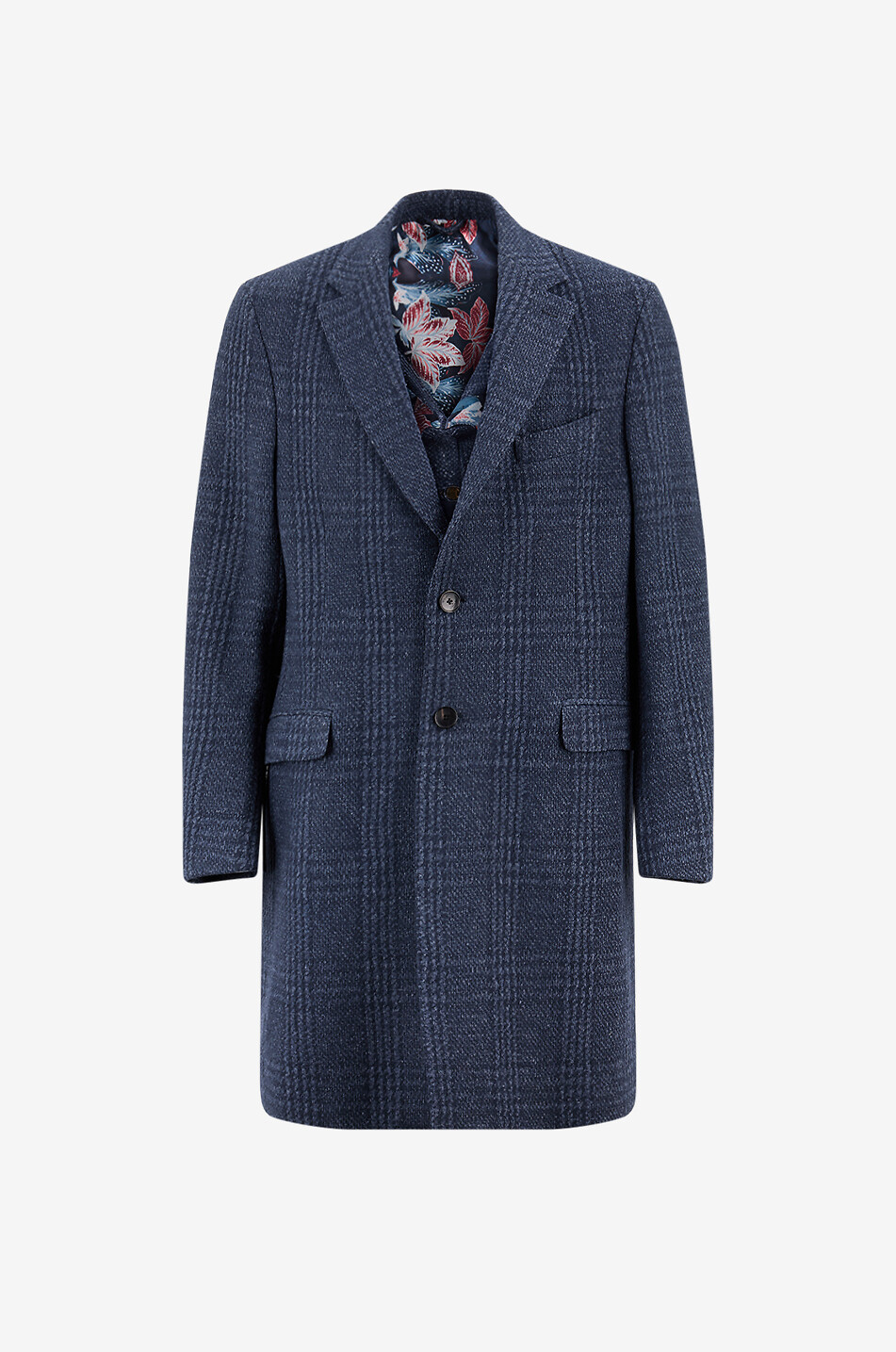 ETRO Jacquard-Strickmantel mit Glencheck-Karos Herren MITTELBLAU 1