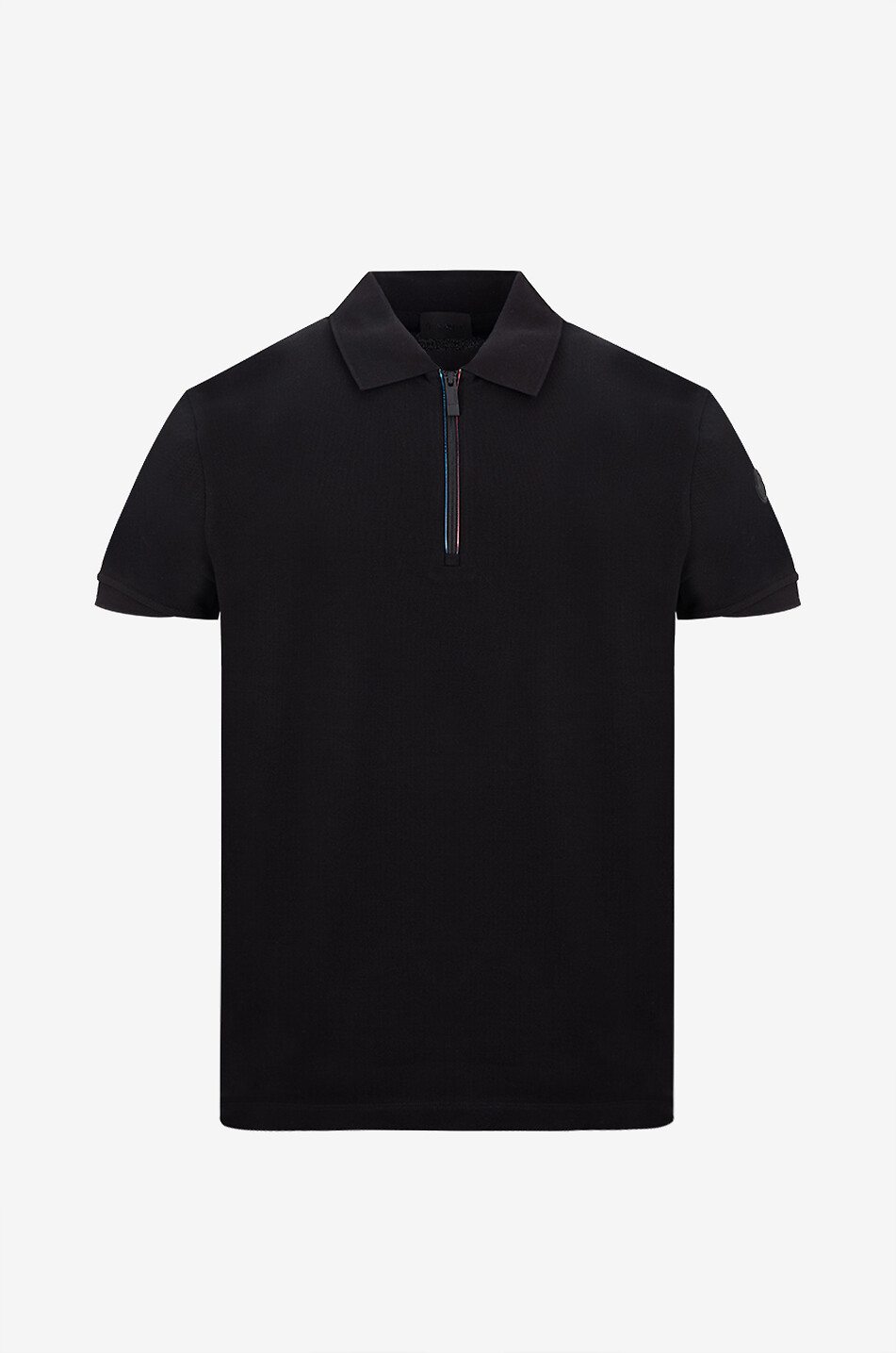 Matt Black reflective zipp polo shirt