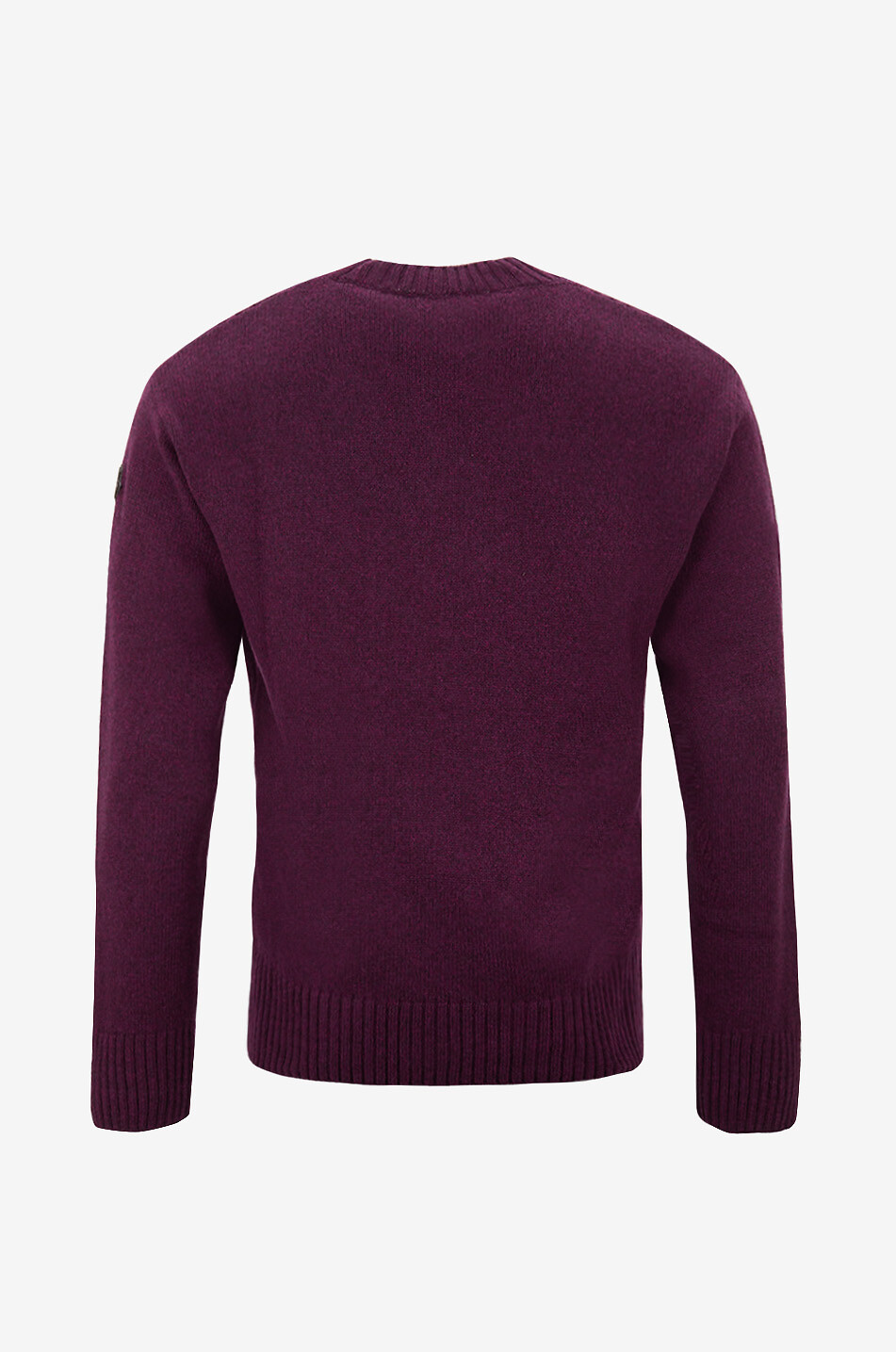 MONCLER Wool and cashmere crewneck jumper with leather patch Men DARK PINK 2