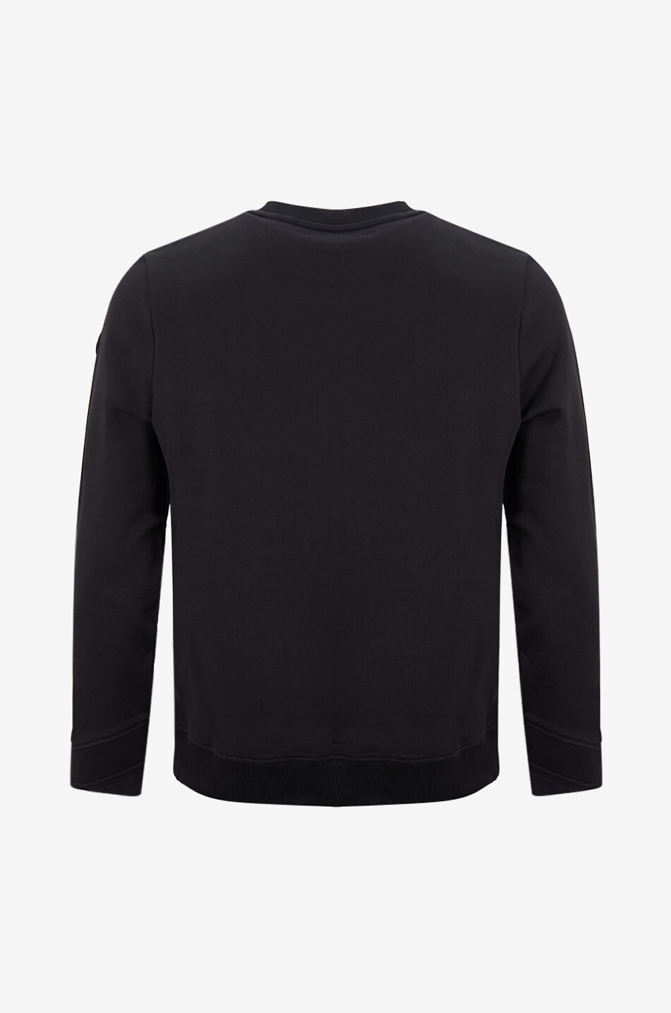MONCLER Matt Black crewneck sweatshirt with ribbed yoke Men BLACK 2