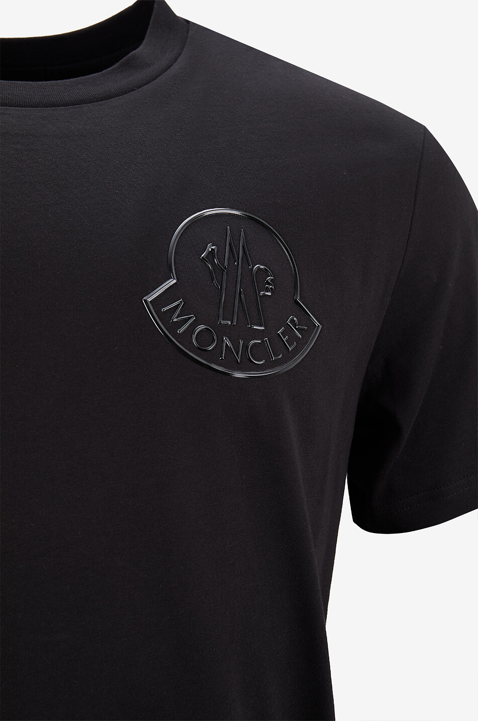 MONCLER T-shirt à manches courtes application logo 3D Homme NOIR 3