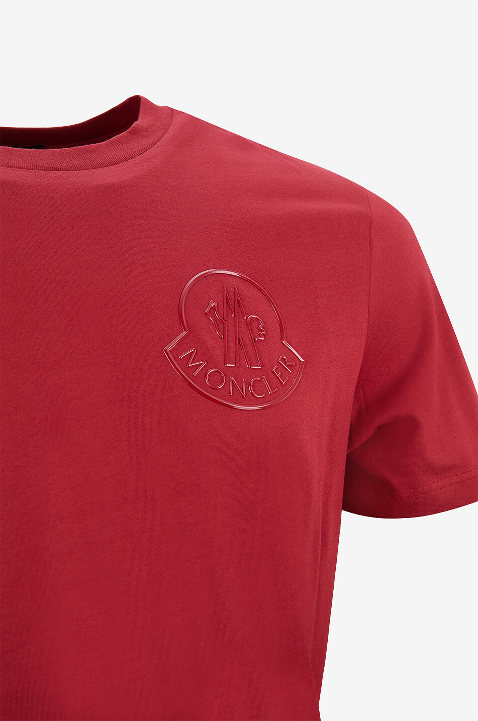 MONCLER Kurzarm-T-Shirt mit 3D-Logo-Applikation Herren ROT 3