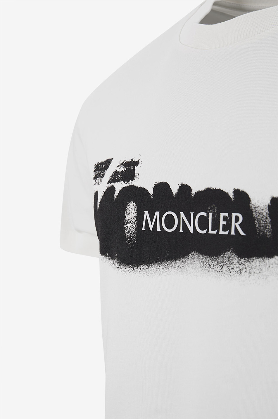 MONCLER T-shirt à manches courtes imprimé logo graffiti Homme BLANC 3
