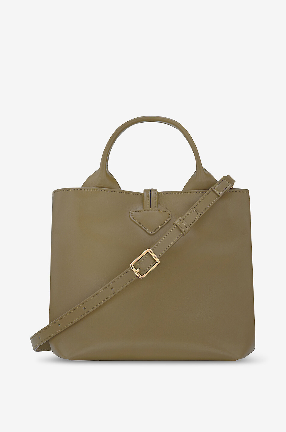 LONGCHAMP Sac à main en cuir lisse Le Roseau S Femme KAKI 5