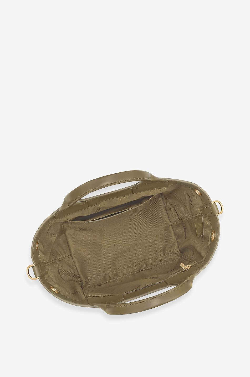 LONGCHAMP Sac à main en cuir lisse Le Roseau S Femme KAKI 7