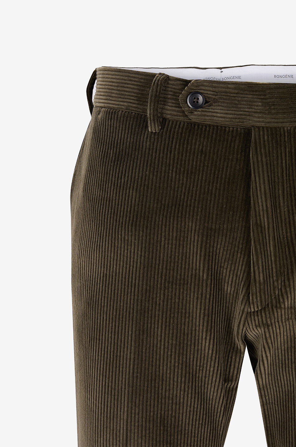 BONGENIE Corduroy slim-leg trousers Men DARK GREEN 3