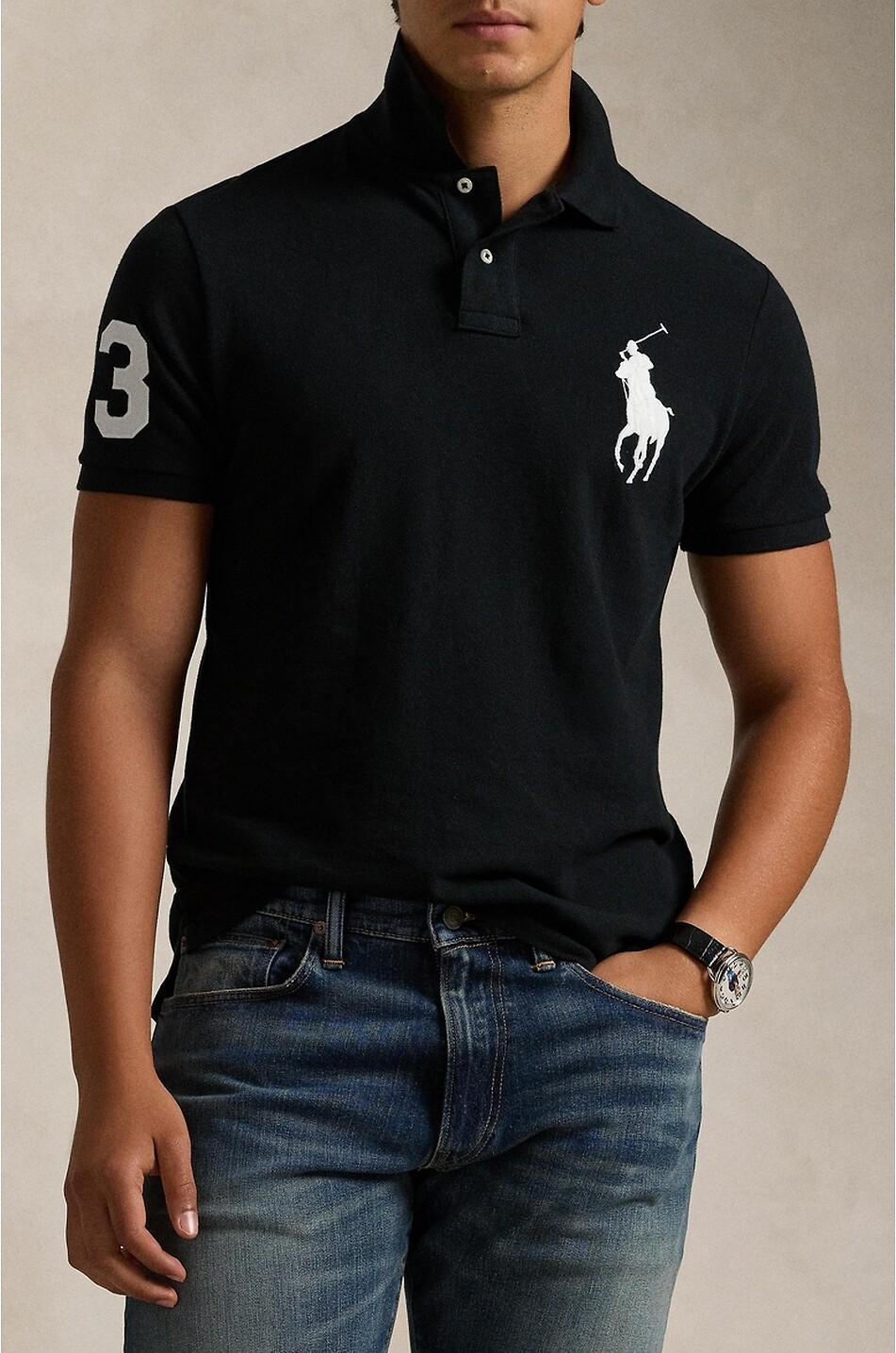POLO RALPH LAUREN Polo aus Baumwollstrick mit gesticktem Logo Herren SCHWARZ 2