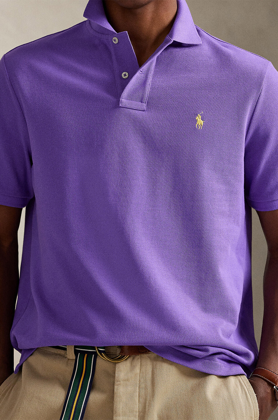 POLO RALPH LAUREN Polohemd aus Baumwollpiqué mit Pony-Stickerei Custom Slim Fit Herren VIOLETT 4