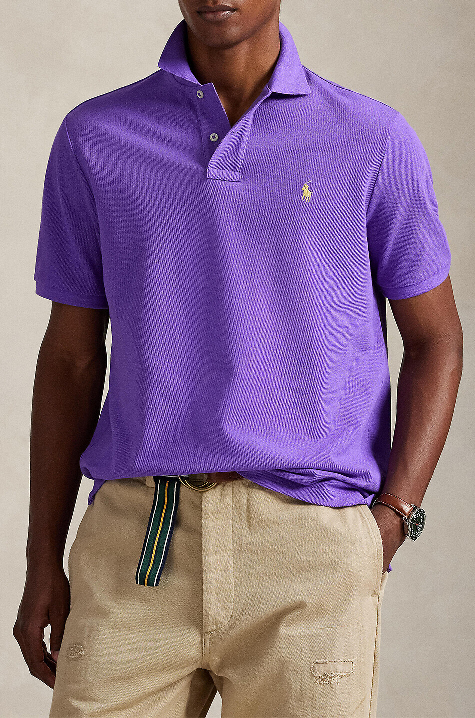 POLO RALPH LAUREN Polohemd aus Baumwollpiqué mit Pony-Stickerei Custom Slim Fit Herren VIOLETT 5