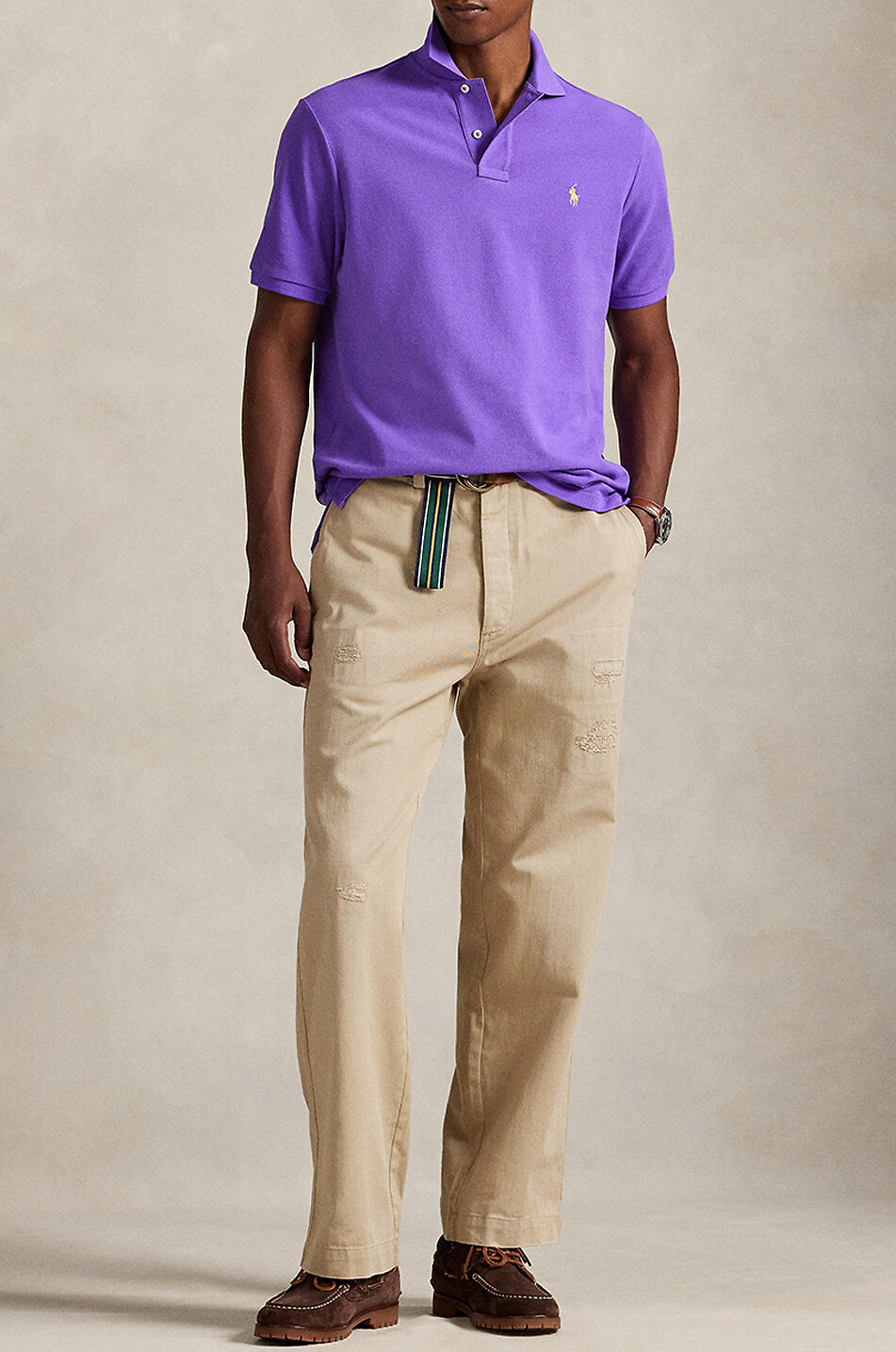 POLO RALPH LAUREN Polohemd aus Baumwollpiqué mit Pony-Stickerei Custom Slim Fit Herren VIOLETT 2