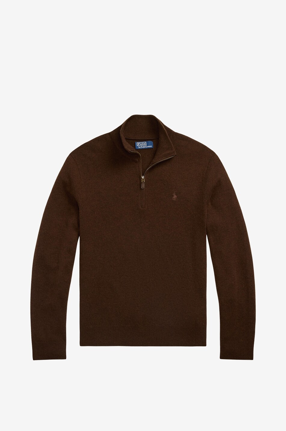 Pony half-zip stand-up collar wool jumper