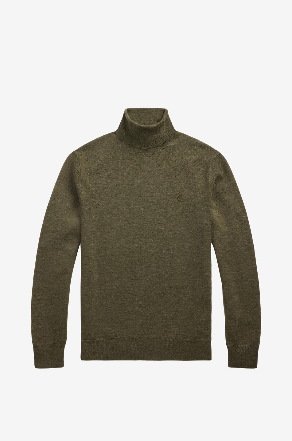 POLO RALPH LAUREN Pony turtleneck fine-gauge merino wool jumper Men KHAKI 1