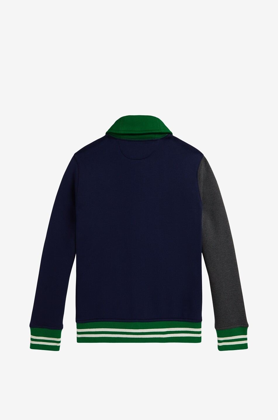 POLO RALPH LAUREN Logo patch boys' colour block fleece cardigan Boy DARK GREY 2