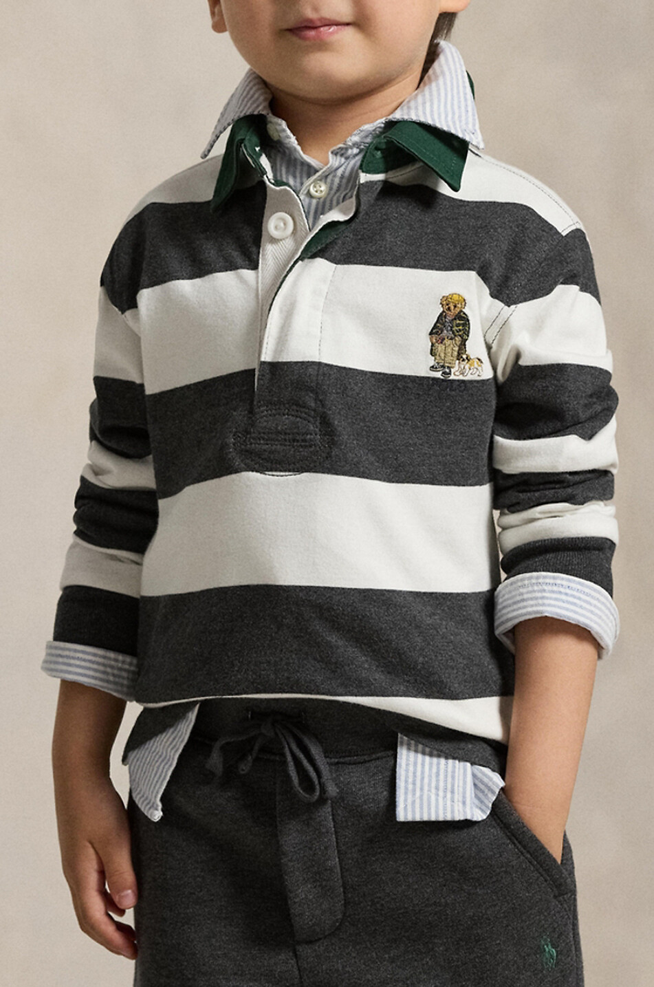 POLO RALPH LAUREN Jungen-Rugbyhemd aus Jersey Polo Bear & Bulldog Junge WEISS 5