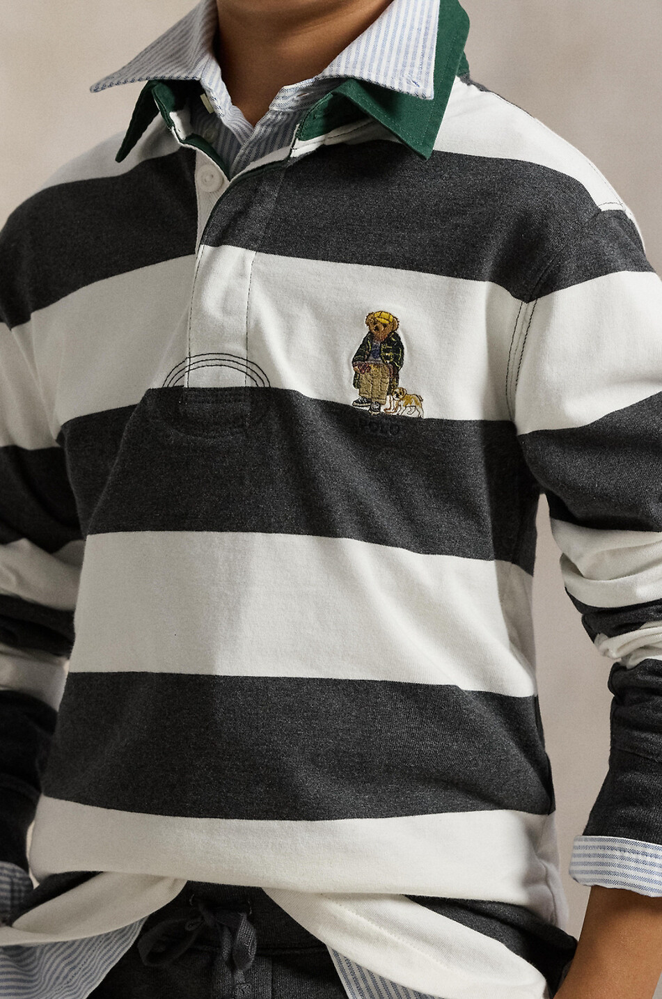 POLO RALPH LAUREN Jungen-Rugbyhemd aus Jersey Polo Bear & Bulldog Junge WEISS 4