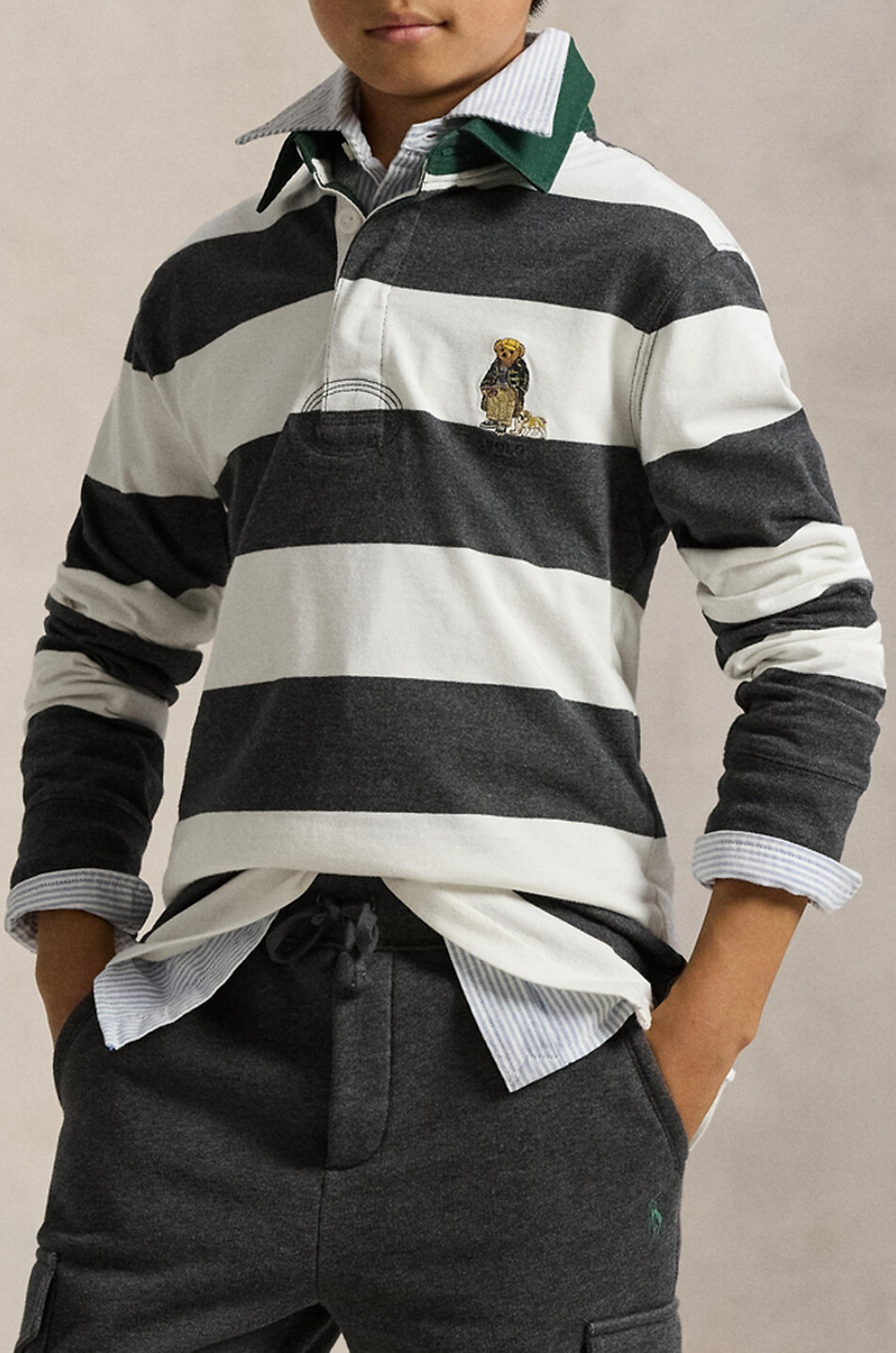 POLO RALPH LAUREN Jungen-Rugbyhemd aus Jersey Polo Bear & Bulldog Junge WEISS 5