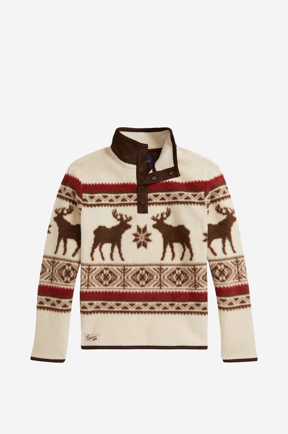 Sweat-shirt en polaire teddy adolescent motif élans