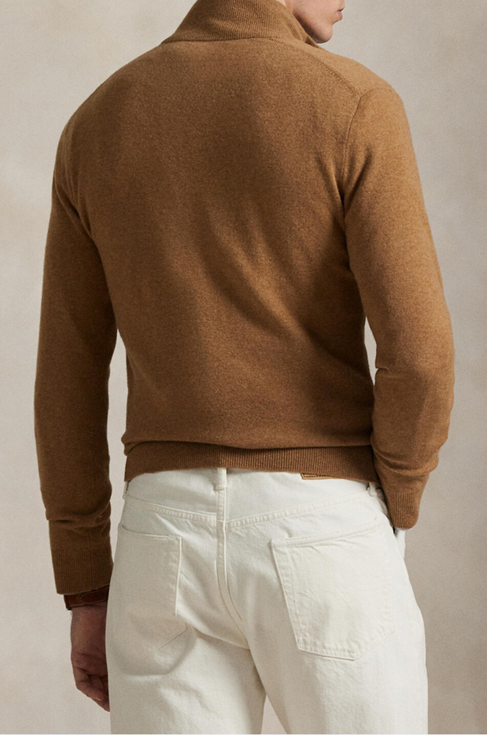 POLO RALPH LAUREN Pony half-zip stand-up collar wool jumper Men LIGHT BROWN 3