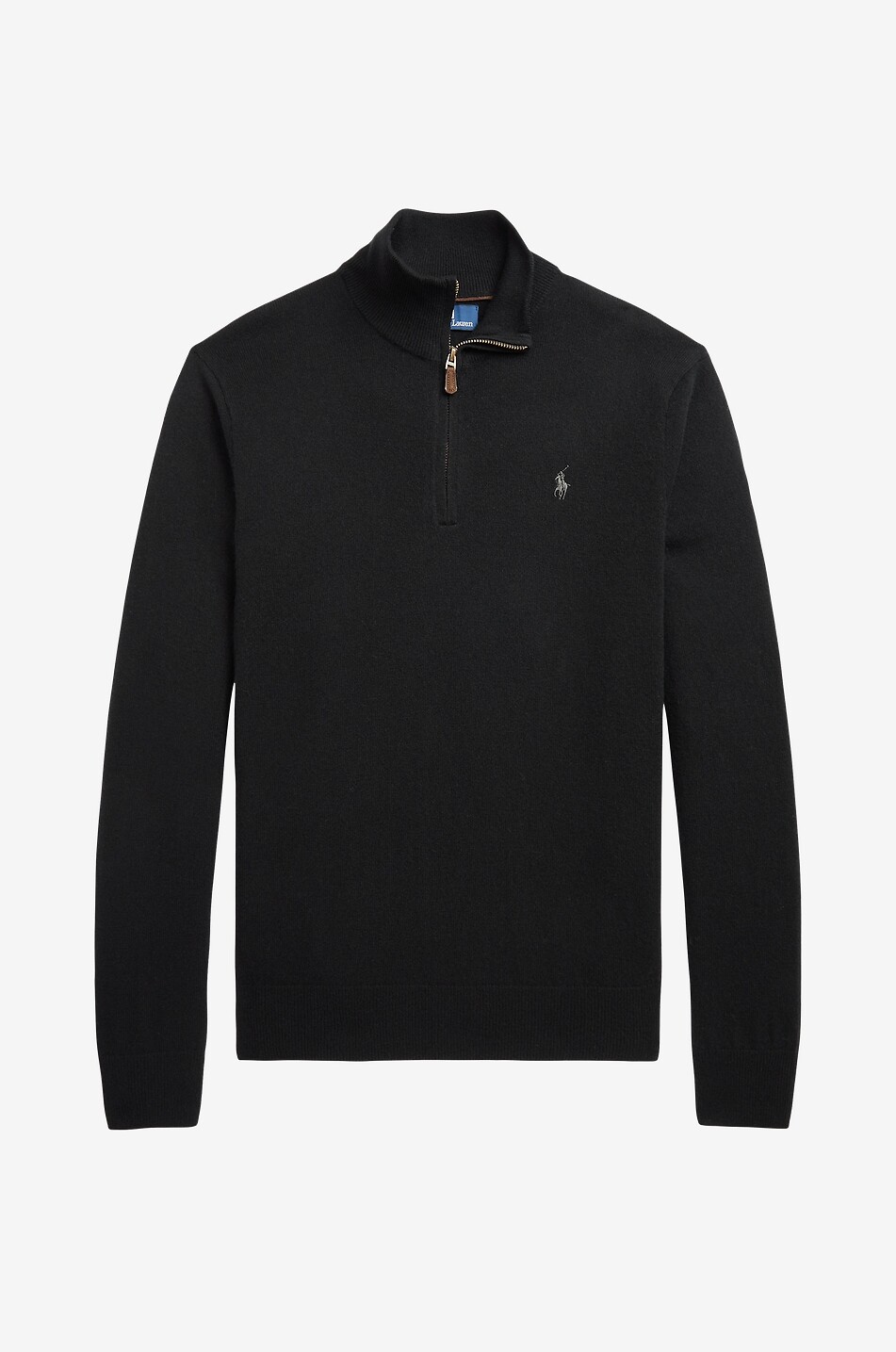 Pony half-zip stand-up collar wool jumper