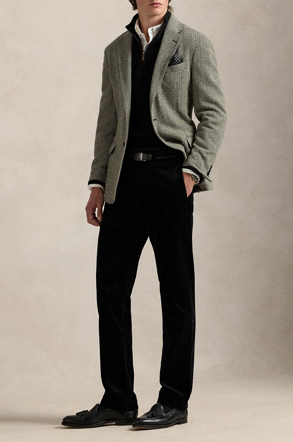 POLO RALPH LAUREN Pony half-zip stand-up collar wool jumper Men BLACK 2