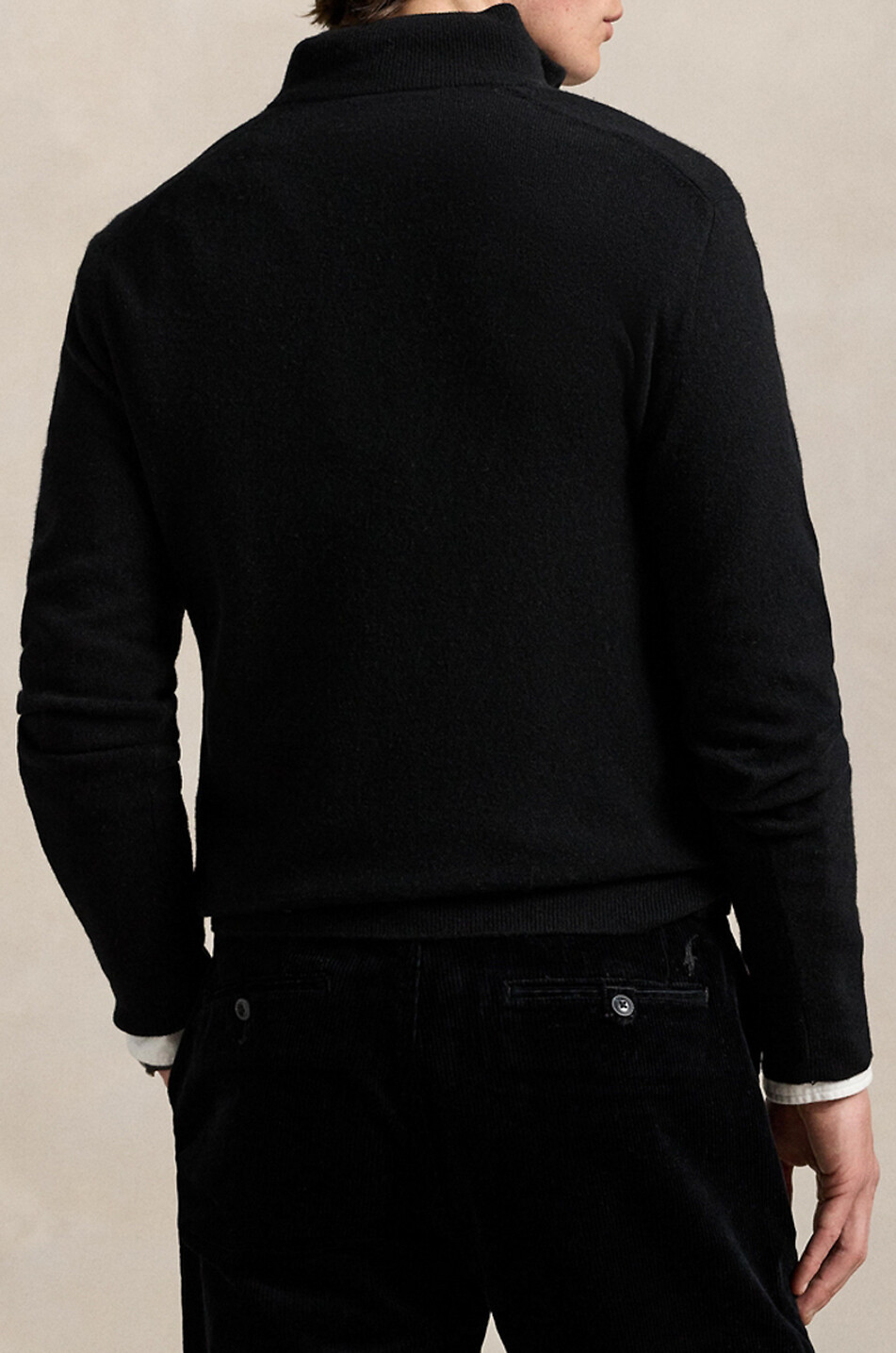 POLO RALPH LAUREN Pony half-zip stand-up collar wool jumper Men BLACK 3