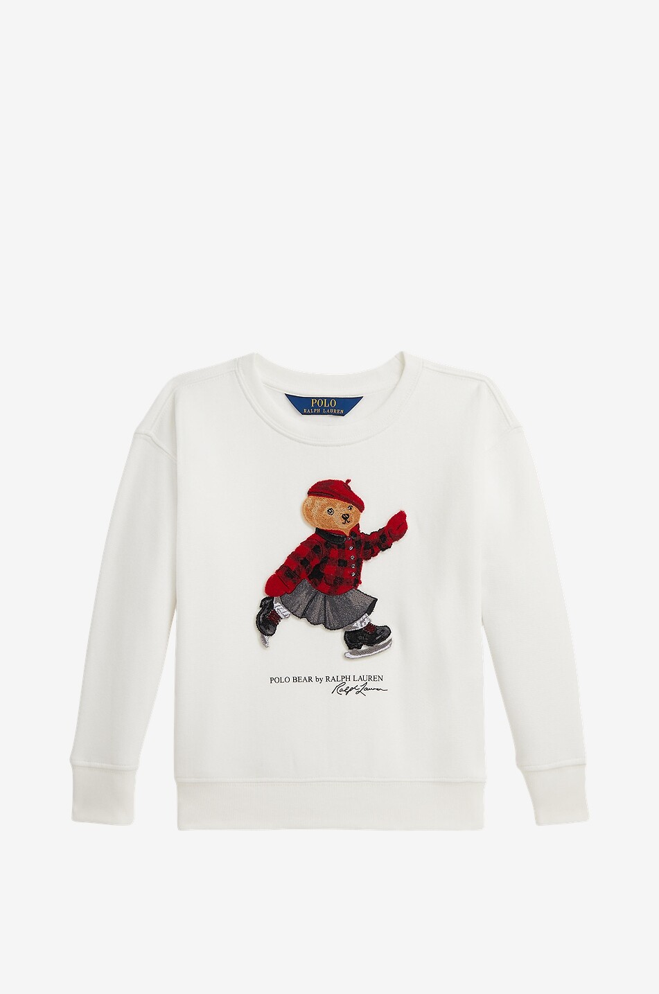 Ice Skating Polo Bear girls' boxy crewneck sweatshirt