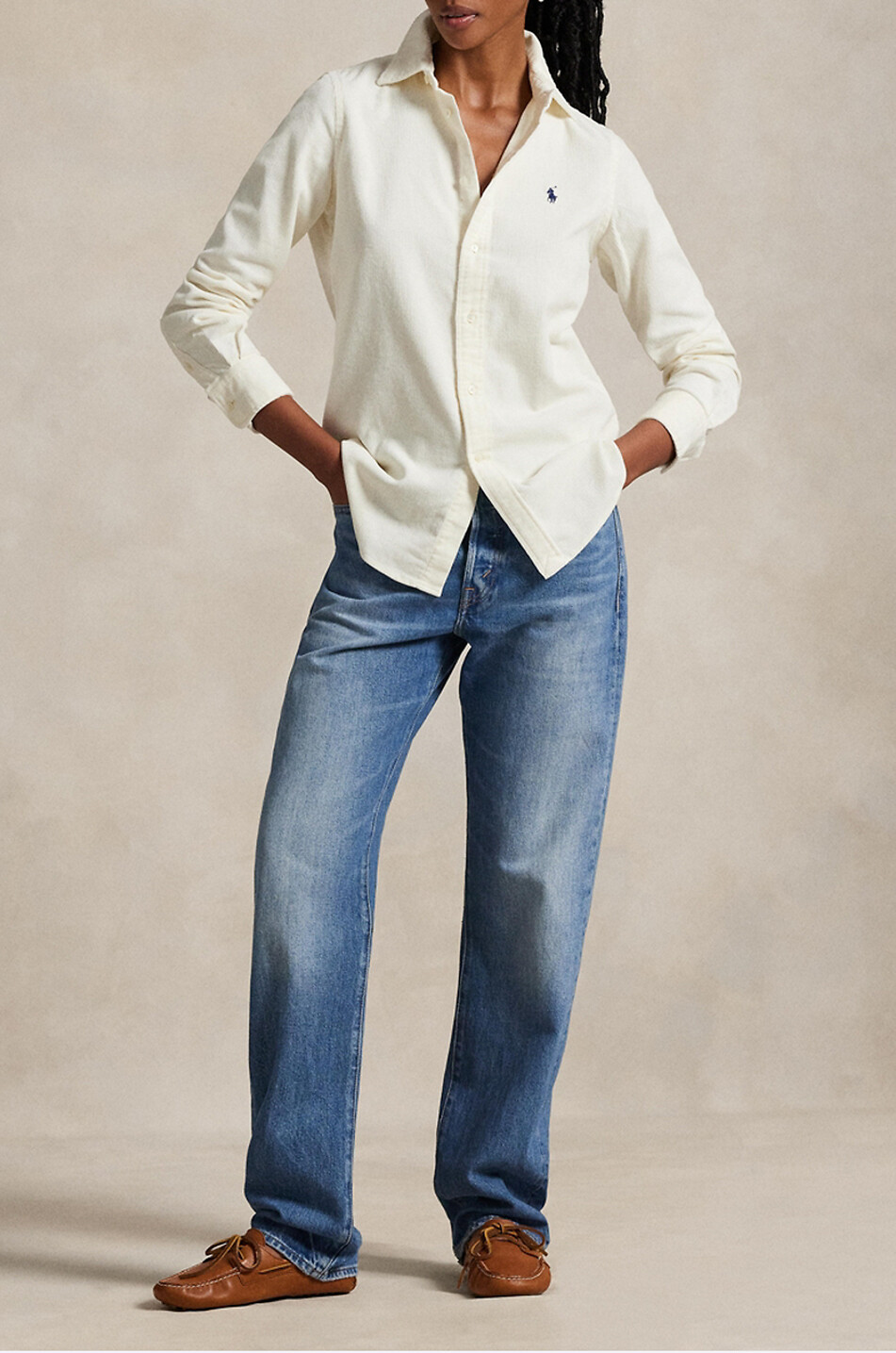 POLO RALPH LAUREN Slim-Fit-Hemd aus Cordsamt Pony Damen CREMEFARBEN 2