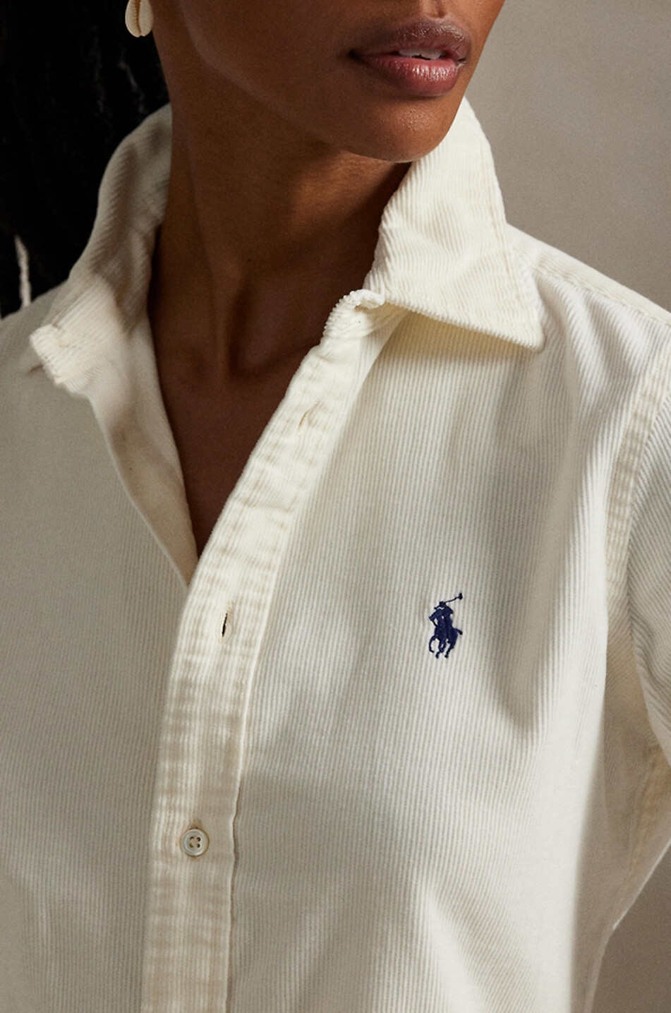 POLO RALPH LAUREN Slim-Fit-Hemd aus Cordsamt Pony Damen CREMEFARBEN 4