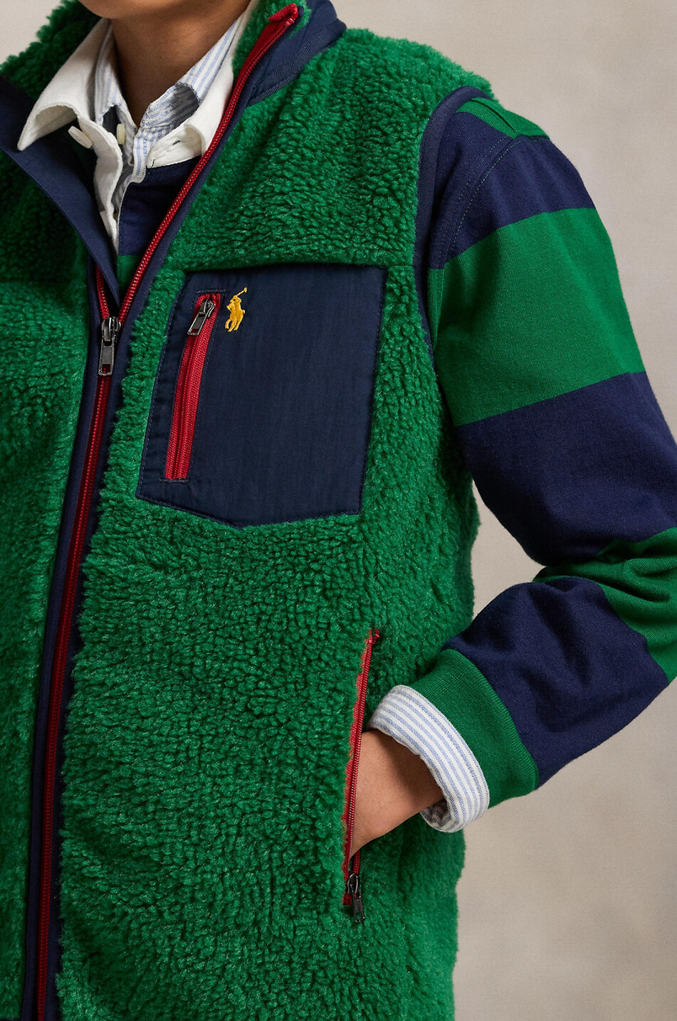 POLO RALPH LAUREN Jungen-Teddy-Fleece-Weste Pony Junge DUNKELGRÜN 4