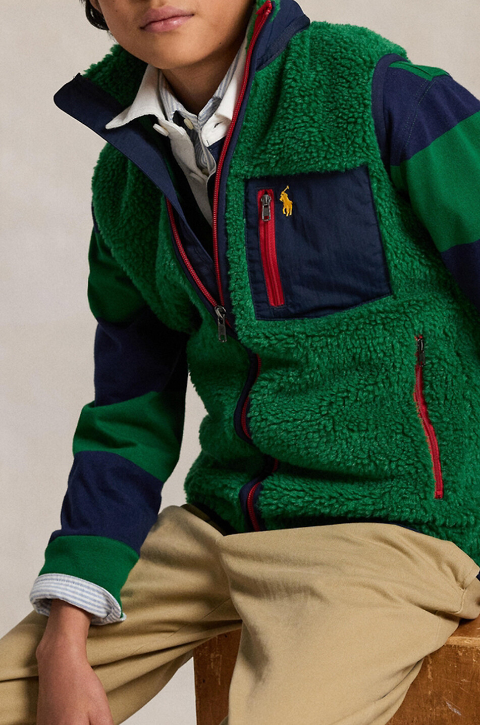 POLO RALPH LAUREN Jungen-Teddy-Fleece-Weste Pony Junge DUNKELGRÜN 5