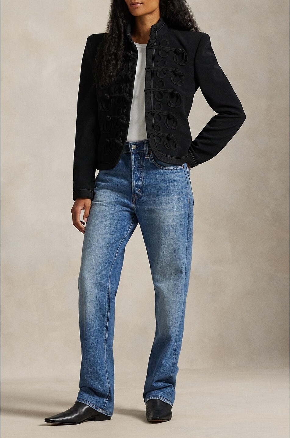 POLO RALPH LAUREN Soutache-trim band jacket Women BLACK 2