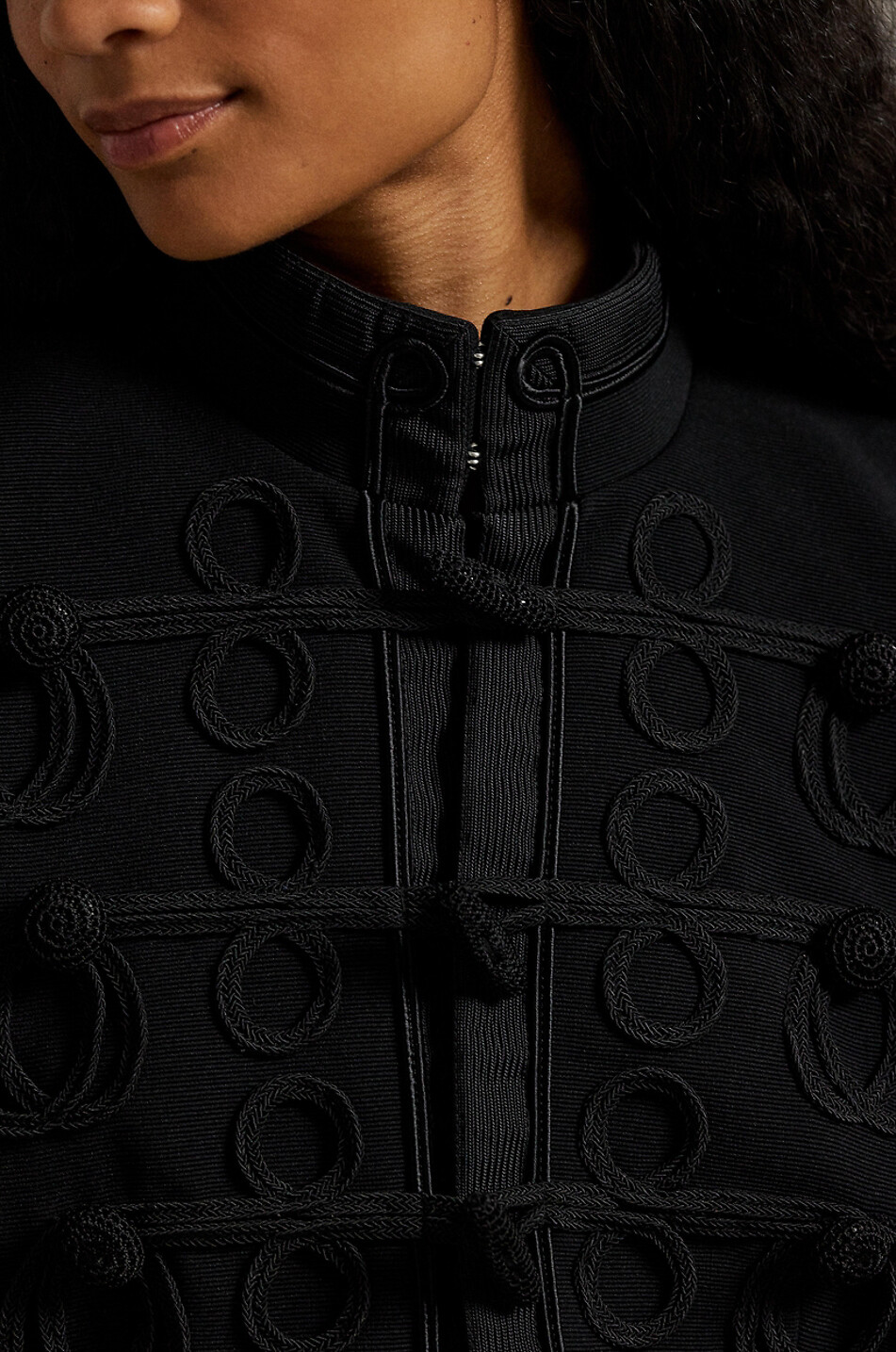 POLO RALPH LAUREN Soutache-trim band jacket Women BLACK 4