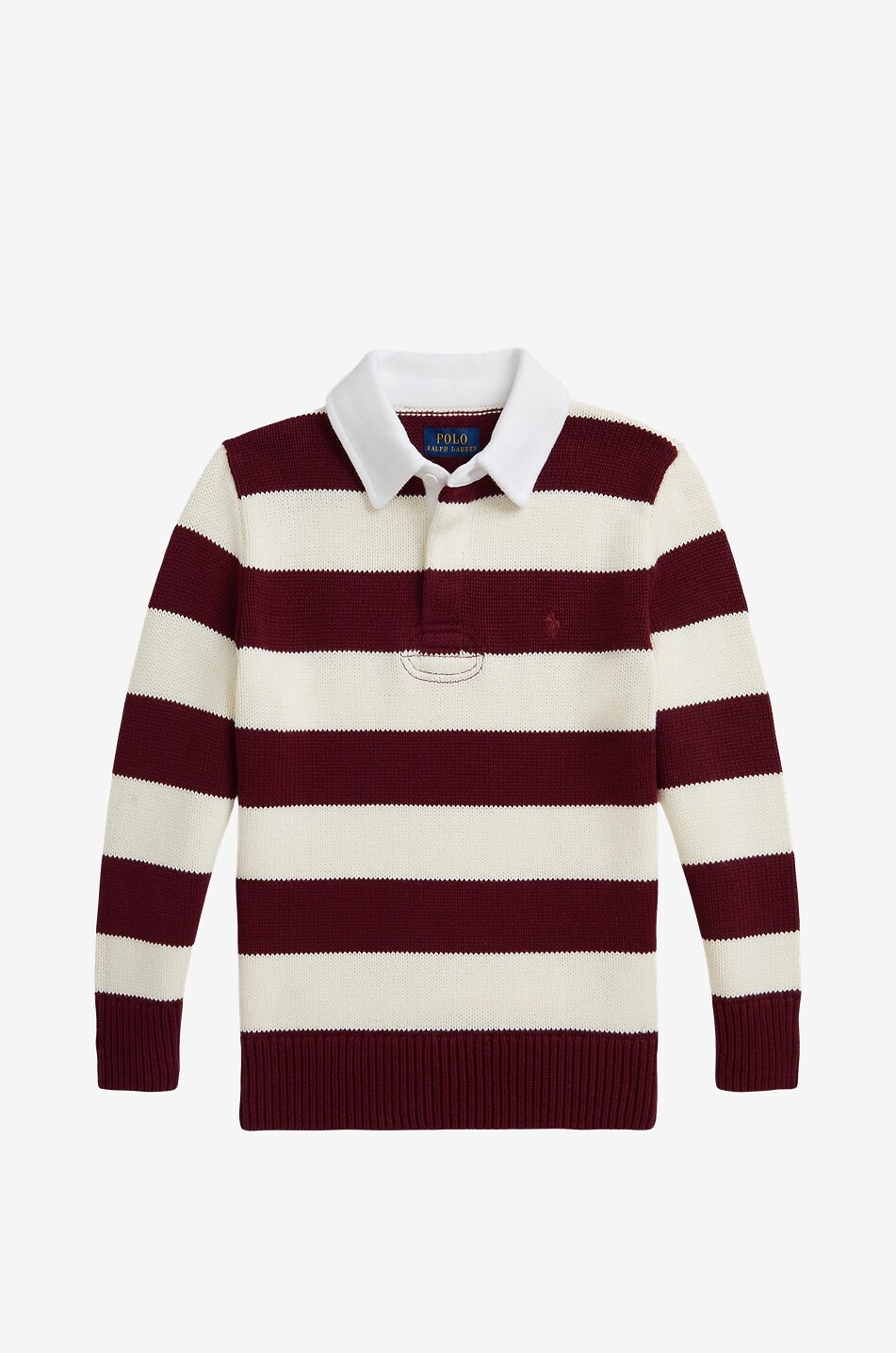 Rugby striped boys' cotton polo jumper