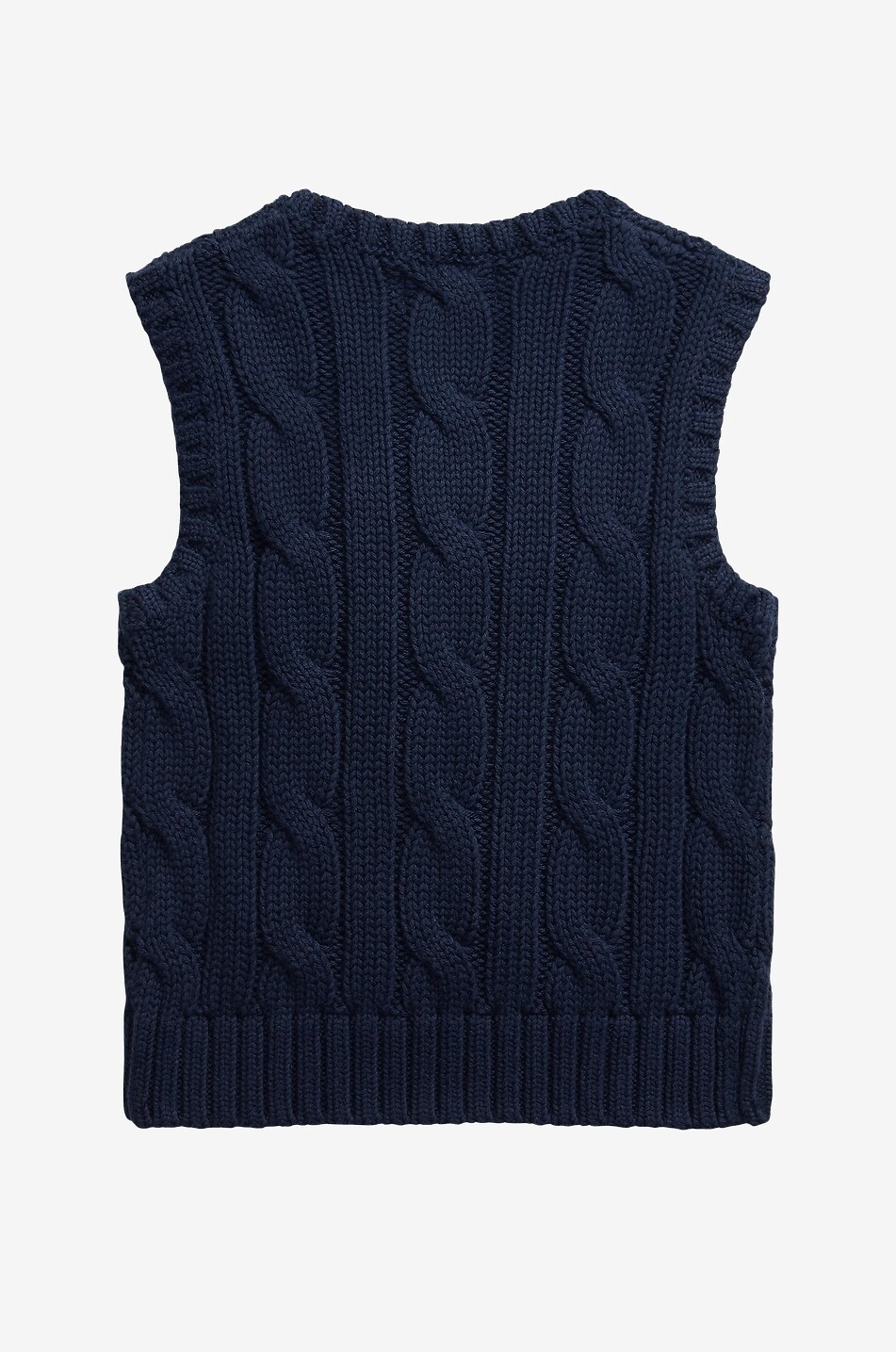 POLO RALPH LAUREN Pony girls' cable-knit cotton sleeveless jumper Girl DARK BLUE 2