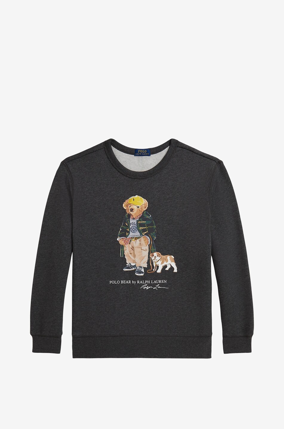POLO RALPH LAUREN Polo Bear & Bulldog boys' mottled crewneck sweatshirt Boy DARK GREY 1