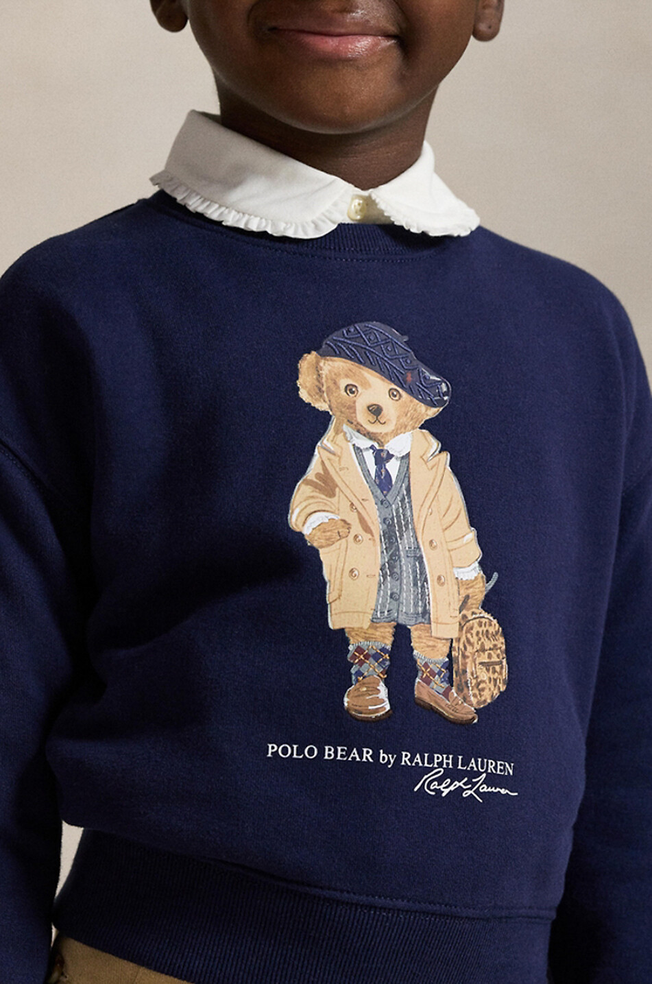 POLO RALPH LAUREN Preppy Polo Bear children's boxy crewneck sweatshirt Boy DARK BLUE 4