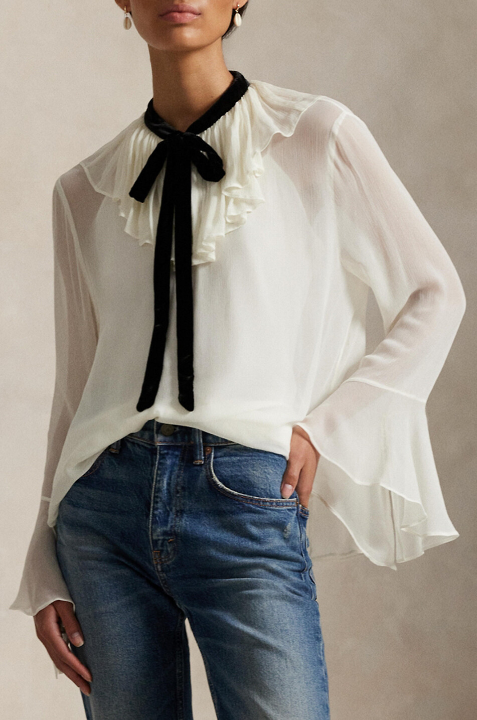 POLO RALPH LAUREN Long-sleeved blouse Women EGGSHELL 5