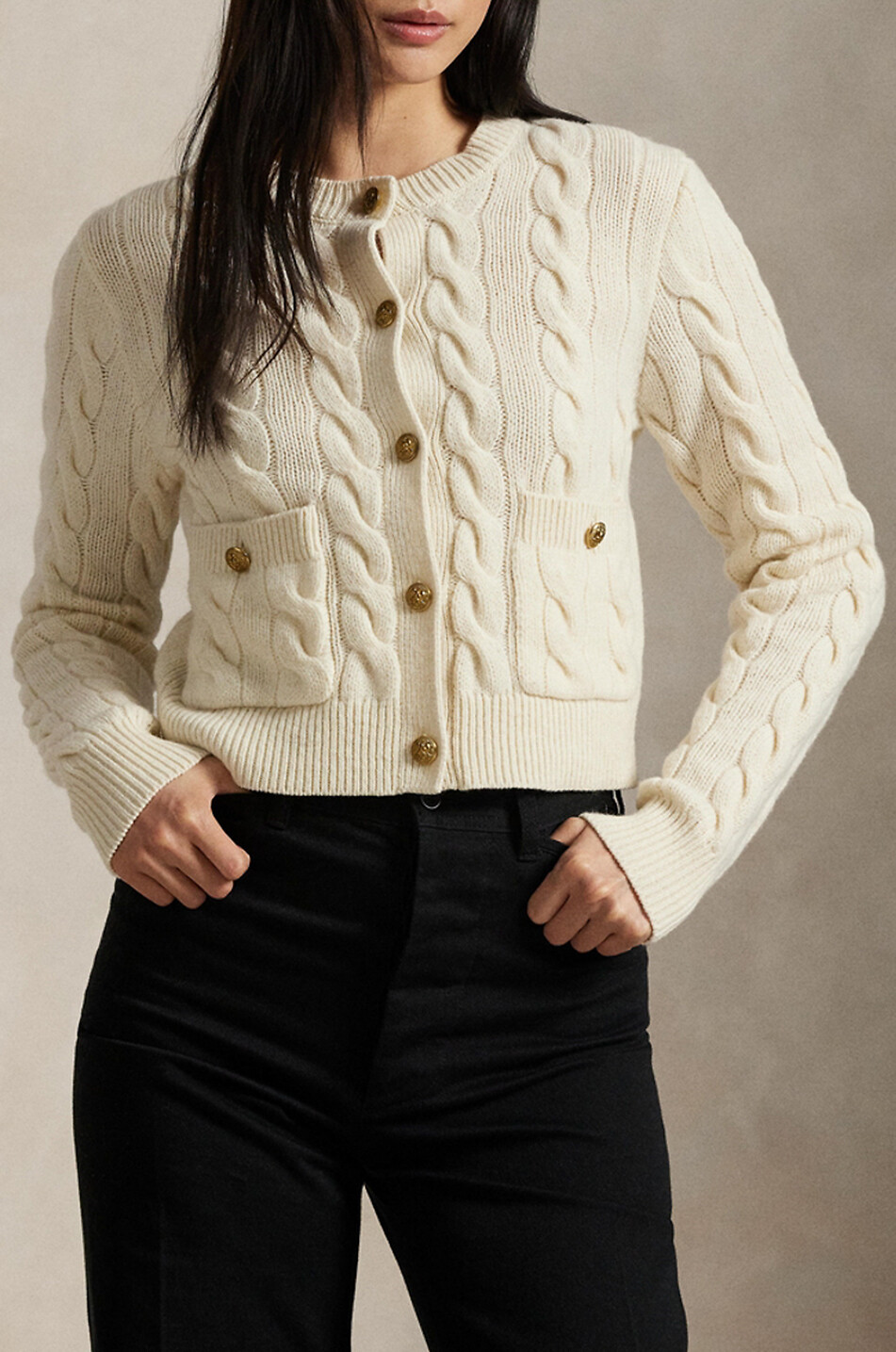 POLO RALPH LAUREN Knitted cardigan Women EGGSHELL 5