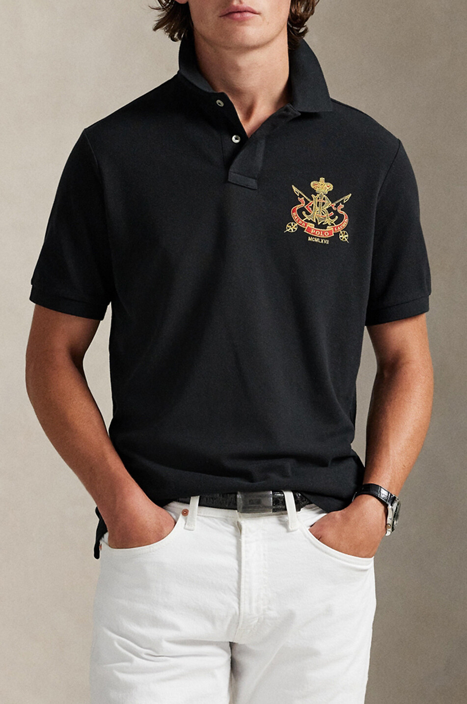POLO RALPH LAUREN Polo à manches courtes en maille Homme NOIR 4